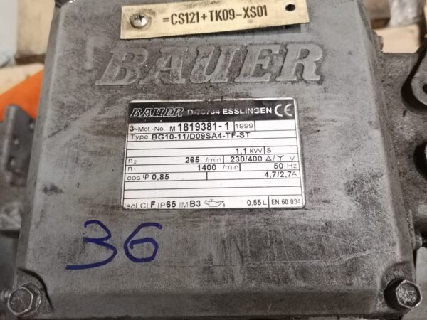 Motoreduktor BAUER BG10 nr.36 - obrazek 2