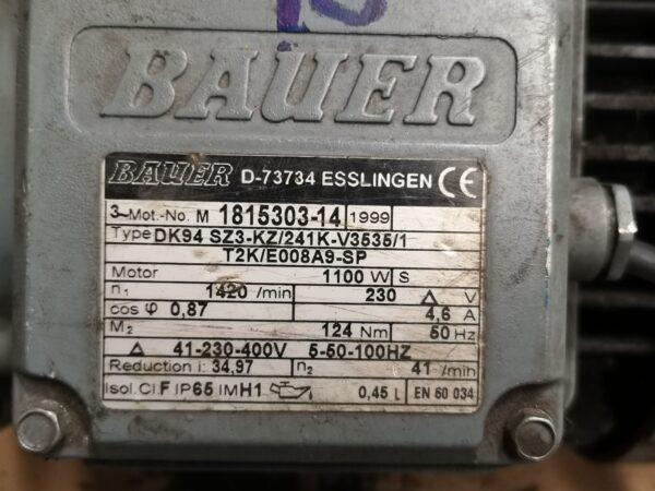 Motoreduktor BAUER DK94 nr.40 - obrazek 2