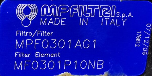 Filtr hydrauliczny MPF 0301AG1 - obrazek 2