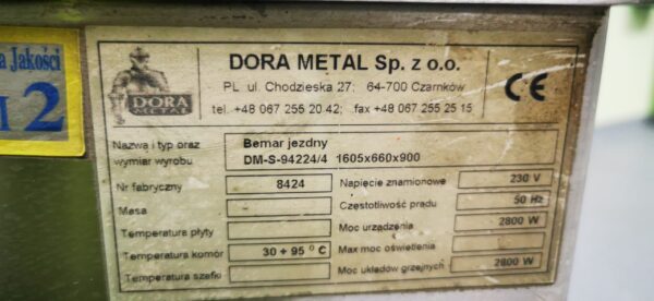 Bemar gastronomiczny 2800 W DORA METAL - obrazek 5